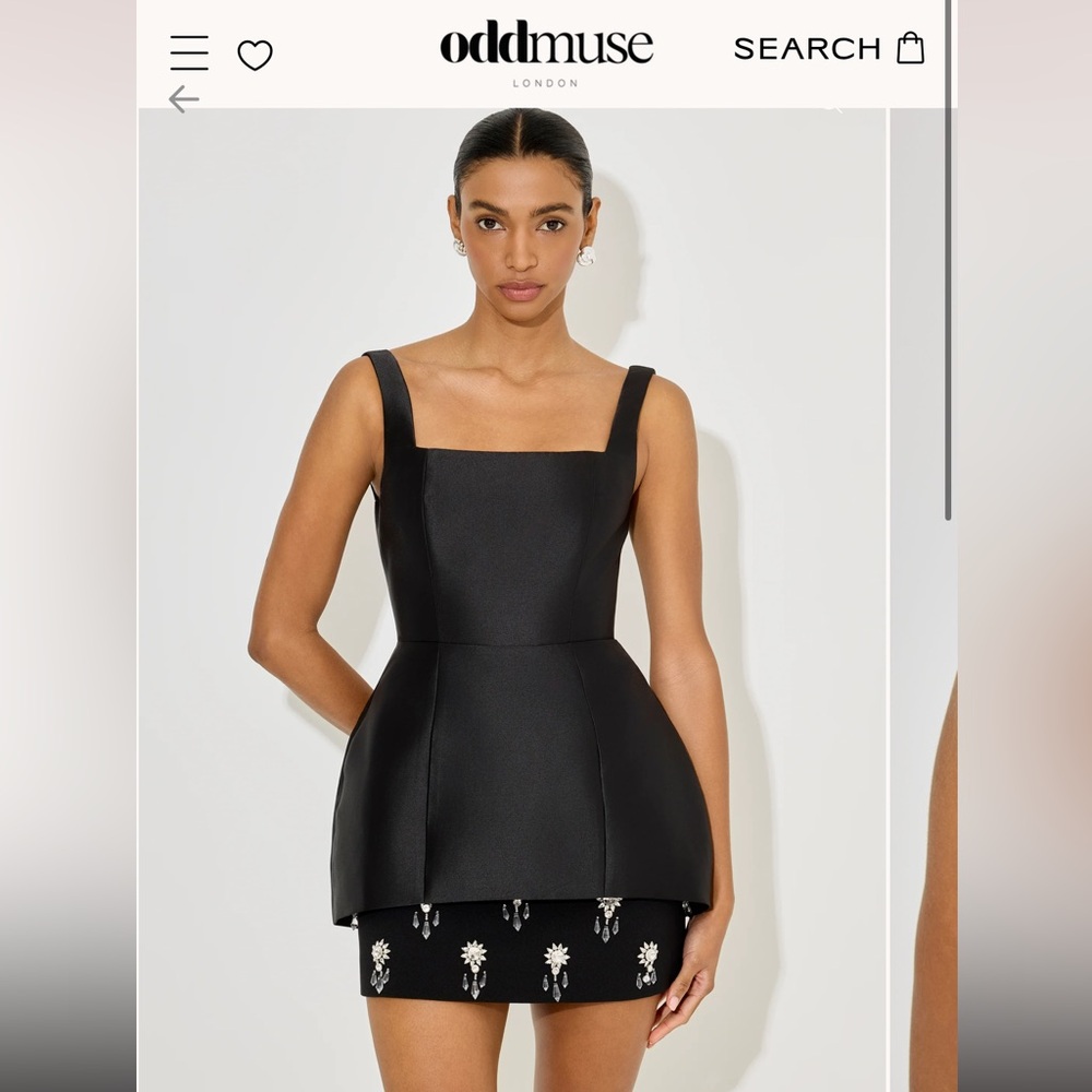 Odd Muse Black Peplum Top